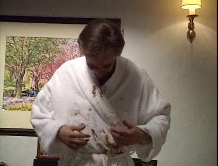 YOU'VE GOT IT ON THE BED SHEETS, YOU'VE GOT IT ON MY DRESSING GOWN. 