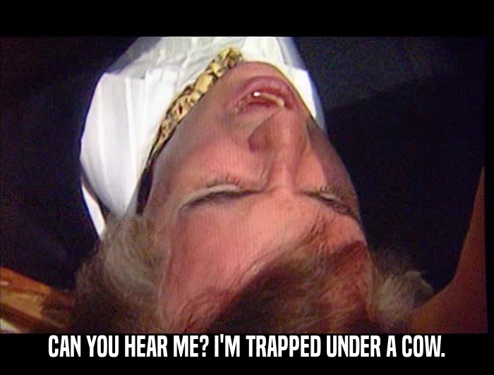 CAN YOU HEAR ME? I'M TRAPPED UNDER A COW.  