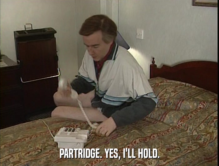 PARTRIDGE. YES, I'LL HOLD.  