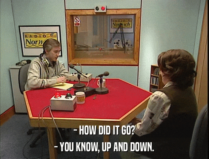- HOW DID IT GO? - YOU KNOW, UP AND DOWN. 