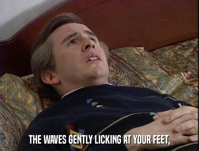 THE WAVES GENTLY LICKING AT YOUR FEET,  