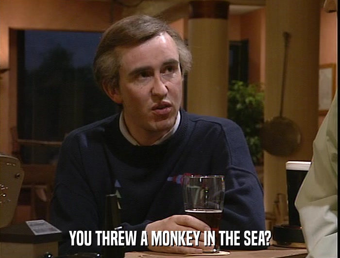 YOU THREW A MONKEY IN THE SEA?  