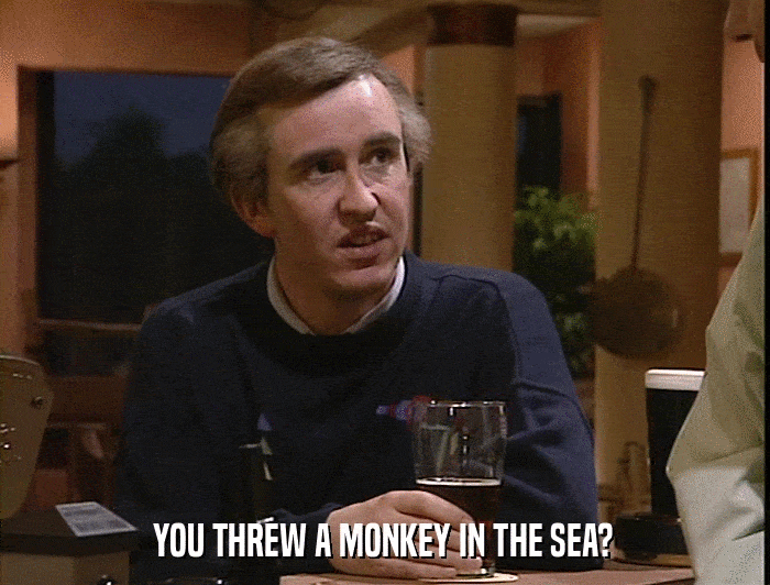 YOU THREW A MONKEY IN THE SEA?  