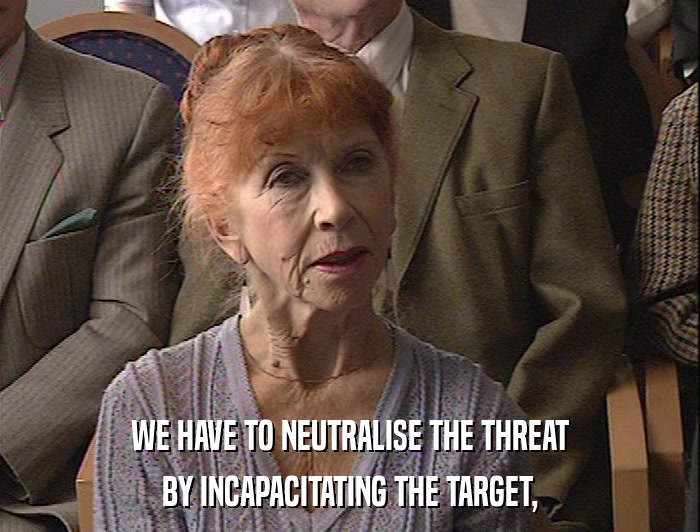 WE HAVE TO NEUTRALISE THE THREAT BY INCAPACITATING THE TARGET, 