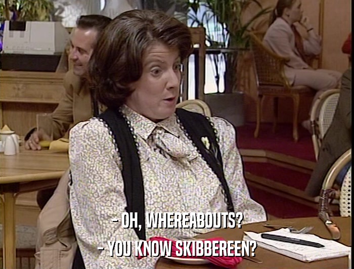 - OH, WHEREABOUTS? - YOU KNOW SKIBBEREEN? 