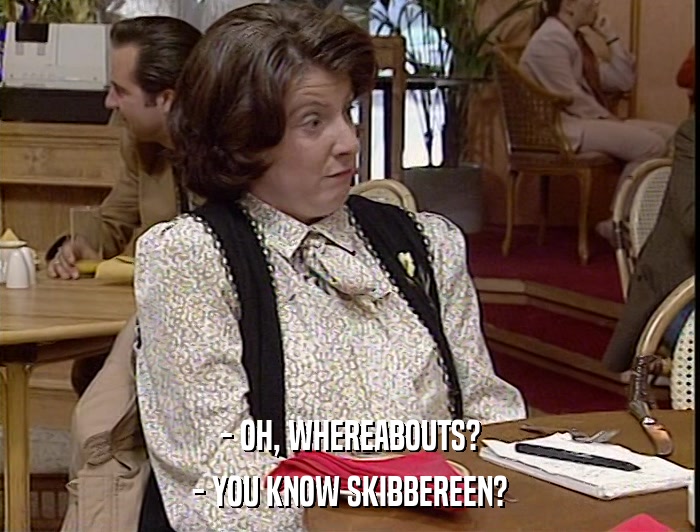 - OH, WHEREABOUTS? - YOU KNOW SKIBBEREEN? 