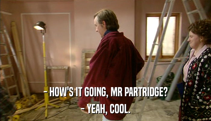 - HOW'S IT GOING, MR PARTRIDGE? - YEAH, COOL. 