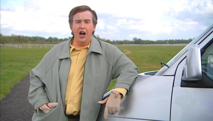 HI, I'M ALAN PARTRIDGE AND I DRIVE A CAR, BUT NOT LIKE THIS. 