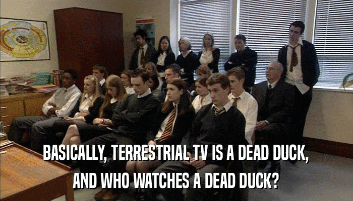 BASICALLY, TERRESTRIAL TV IS A DEAD DUCK, AND WHO WATCHES A DEAD DUCK? 