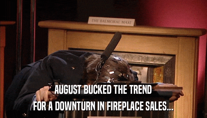 AUGUST BUCKED THE TREND FOR A DOWNTURN IN FIREPLACE SALES... 