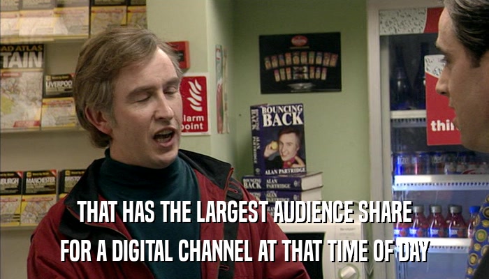 THAT HAS THE LARGEST AUDIENCE SHARE FOR A DIGITAL CHANNEL AT THAT TIME OF DAY 