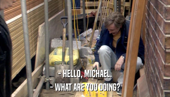 - HELLO, MICHAEL. - WHAT ARE YOU DOING? 