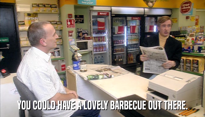 YOU COULD HAVE A LOVELY BARBECUE OUT THERE.  
