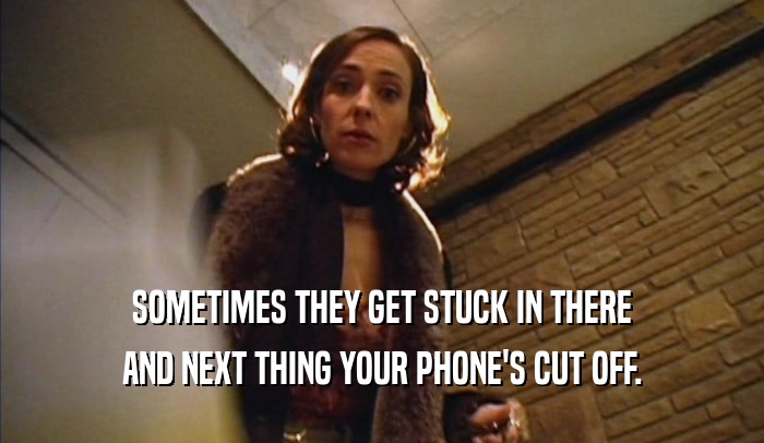 SOMETIMES THEY GET STUCK IN THERE AND NEXT THING YOUR PHONE'S CUT OFF. 