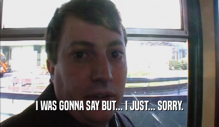I WAS GONNA SAY BUT... I JUST... SORRY.  