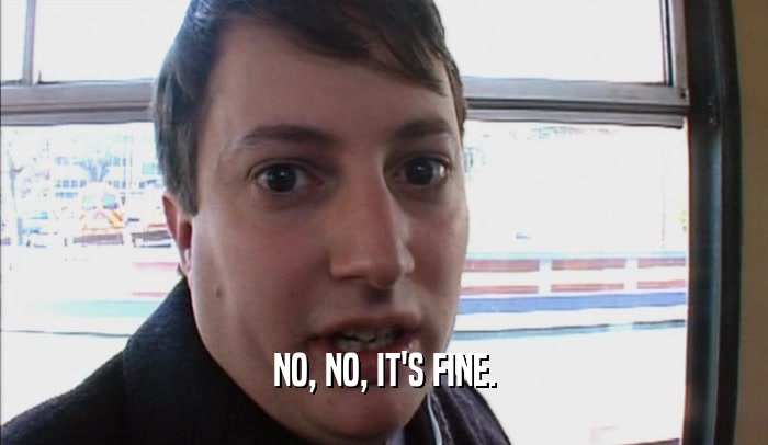 NO, NO, IT'S FINE.  
