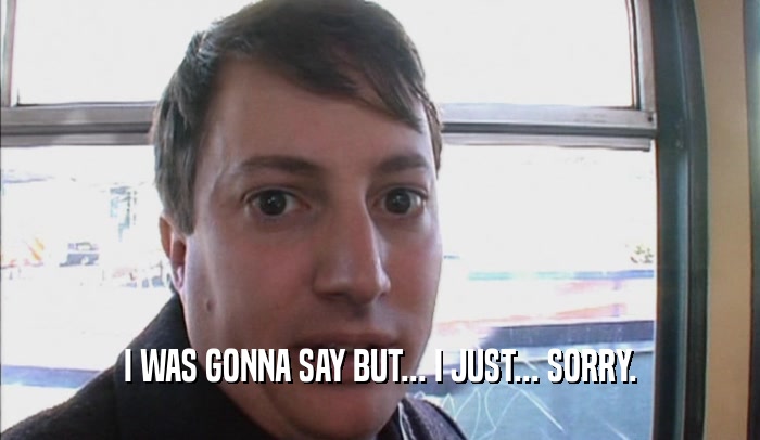 I WAS GONNA SAY BUT... I JUST... SORRY.  