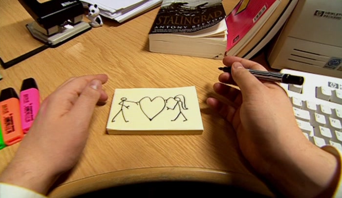 (MARK) 'I'M GIVING HER A LOVE HEART.  