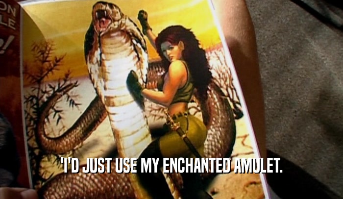'I'D JUST USE MY ENCHANTED AMULET.  