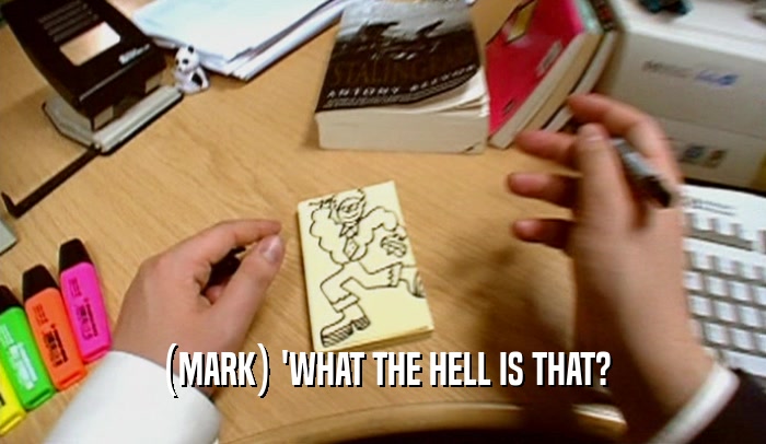 (MARK) 'WHAT THE HELL IS THAT?  