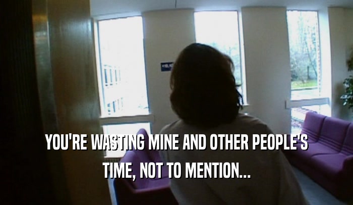 YOU'RE WASTING MINE AND OTHER PEOPLE'S TIME, NOT TO MENTION... 
