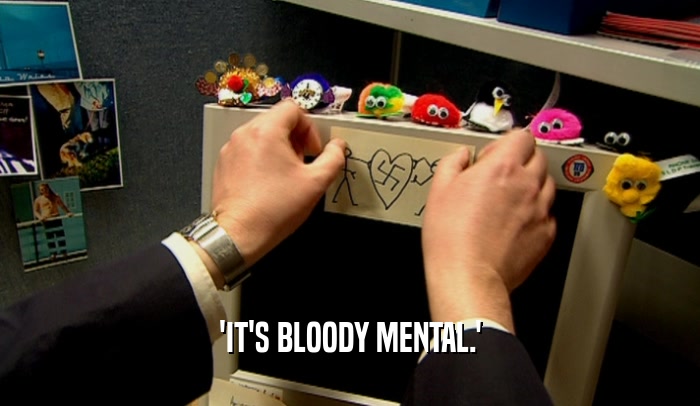 'IT'S BLOODY MENTAL.'  