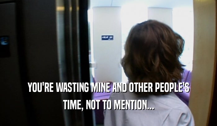 YOU'RE WASTING MINE AND OTHER PEOPLE'S TIME, NOT TO MENTION... 