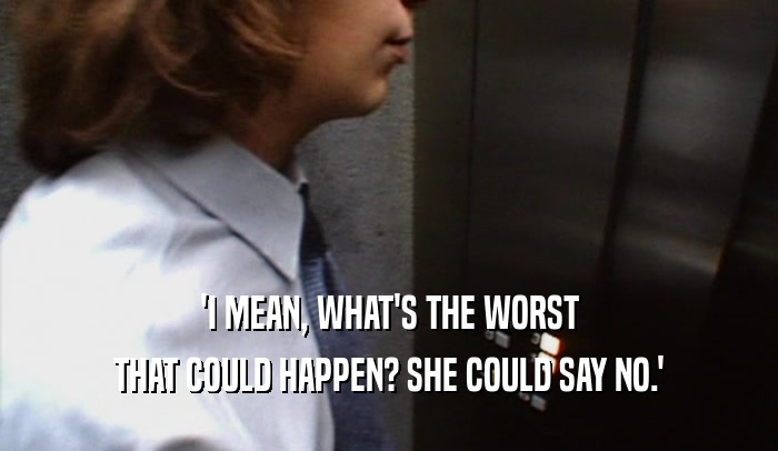 'I MEAN, WHAT'S THE WORST THAT COULD HAPPEN? SHE COULD SAY NO.' 