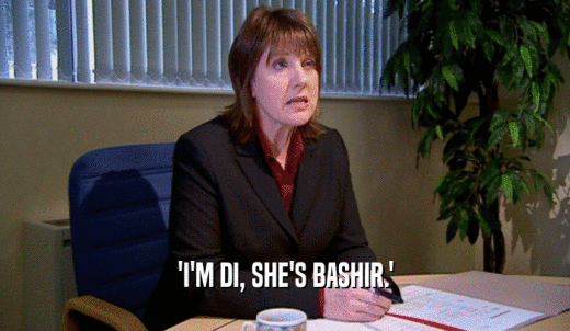'I'M DI, SHE'S BASHIR.'  
