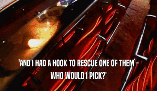 'AND I HAD A HOOK TO RESCUE ONE OF THEM - WHO WOULD I PICK?' 