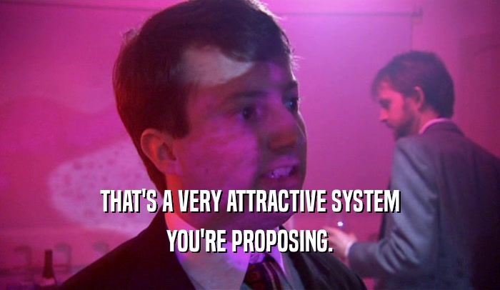 THAT'S A VERY ATTRACTIVE SYSTEM YOU'RE PROPOSING. 
