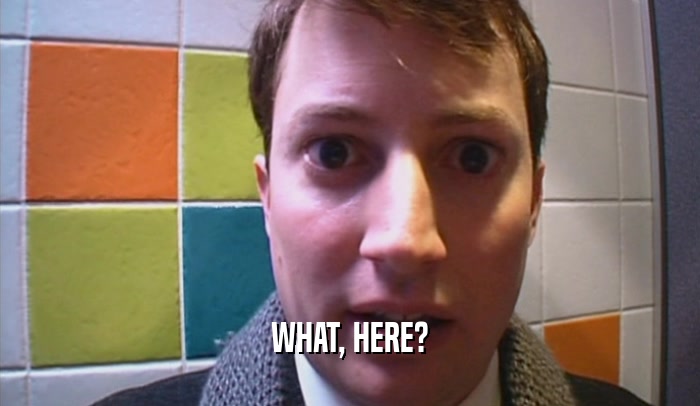 WHAT, HERE?  