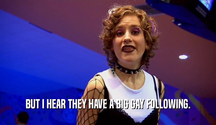 BUT I HEAR THEY HAVE A BIG GAY FOLLOWING.  