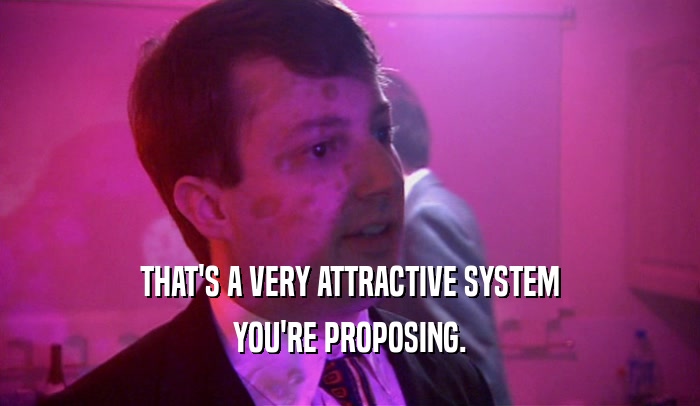 THAT'S A VERY ATTRACTIVE SYSTEM YOU'RE PROPOSING. 