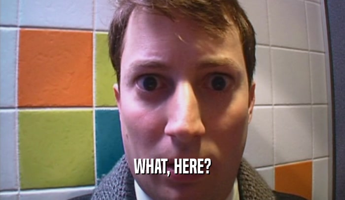 WHAT, HERE?  