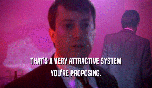 THAT'S A VERY ATTRACTIVE SYSTEM YOU'RE PROPOSING. 