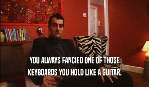 YOU ALWAYS FANCIED ONE OF THOSE KEYBOARDS YOU HOLD LIKE A GUITAR. 