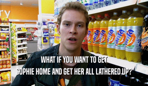 WHAT IF YOU WANT TO GET SOPHIE HOME AND GET HER ALL LATHERED UP? 
