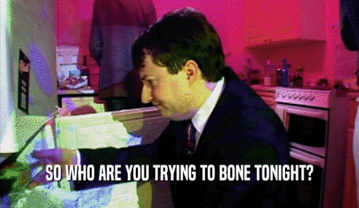 SO WHO ARE YOU TRYING TO BONE TONIGHT?  