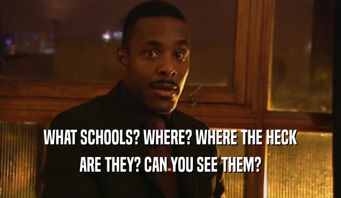 WHAT SCHOOLS? WHERE? WHERE THE HECK ARE THEY? CAN YOU SEE THEM? 