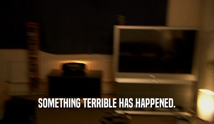 SOMETHING TERRIBLE HAS HAPPENED.  