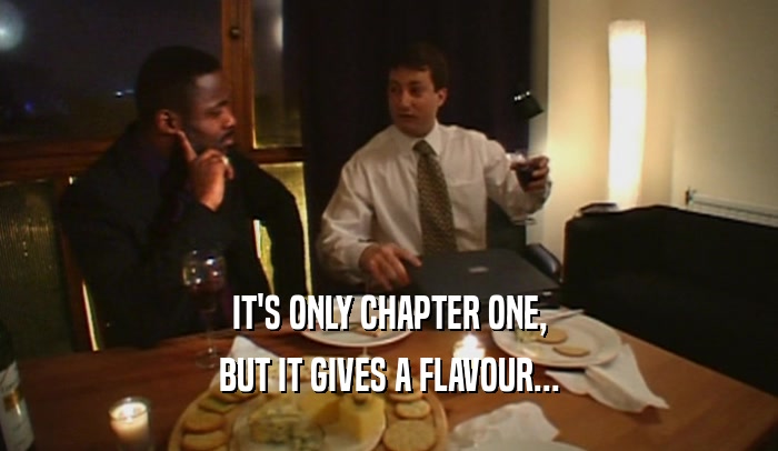 IT'S ONLY CHAPTER ONE, BUT IT GIVES A FLAVOUR... 