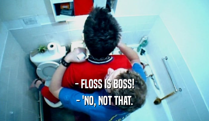 - FLOSS IS BOSS! - 'NO, NOT THAT. 