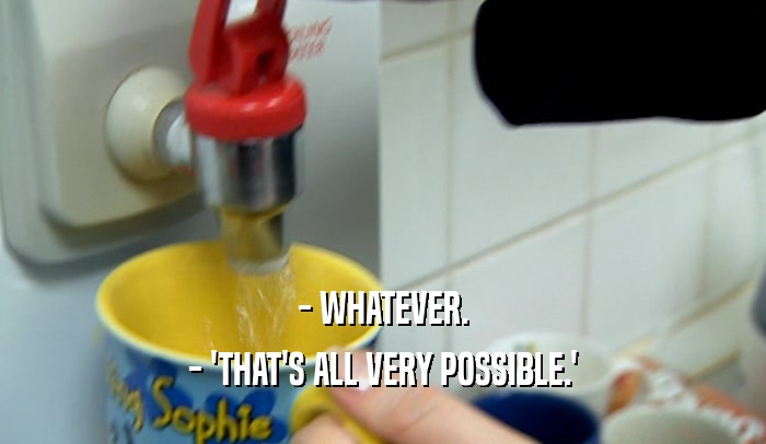 - WHATEVER. - 'THAT'S ALL VERY POSSIBLE.' 