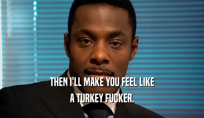 THEN I'LL MAKE YOU FEEL LIKE A TURKEY FUCKER. 