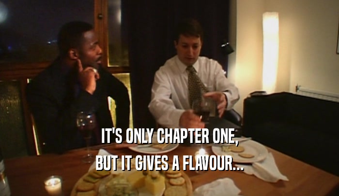 IT'S ONLY CHAPTER ONE, BUT IT GIVES A FLAVOUR... 