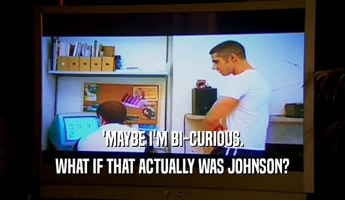 'MAYBE I'M BI-CURIOUS. WHAT IF THAT ACTUALLY WAS JOHNSON? 