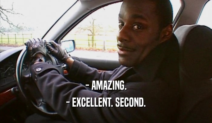 - AMAZING. - EXCELLENT. SECOND. 