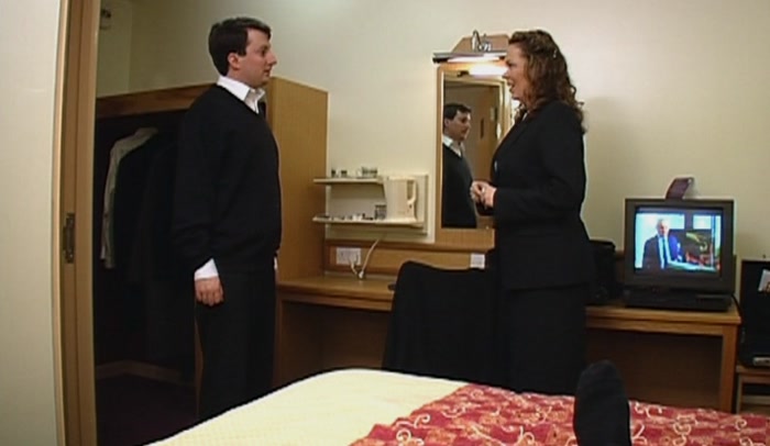 - I JUST WANTED TO SAY ABOUT THE LIFT. - 8:15 SHARP? 