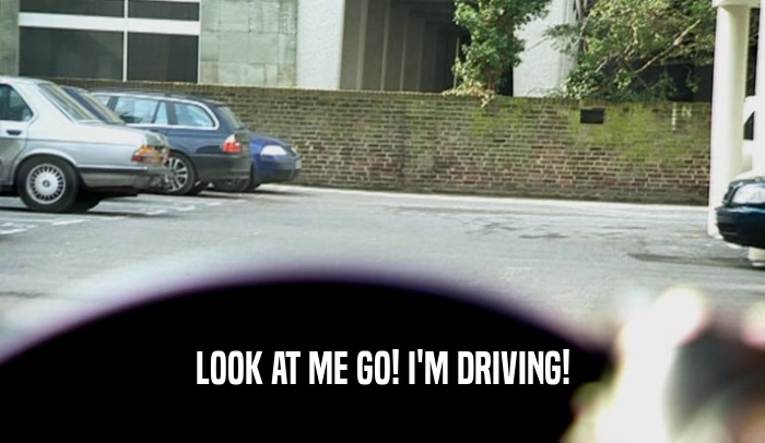 LOOK AT ME GO! I'M DRIVING!  